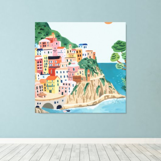 Cinque Terre Canvas Afdruk (Insitu (Houten vloer))