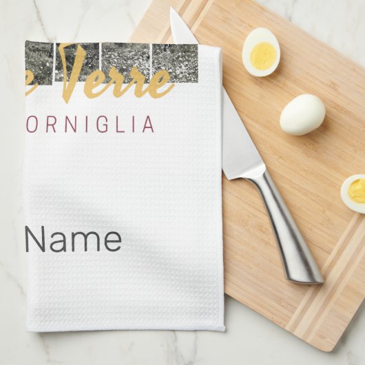 Cinque Terre Corniglia Riomaggiore Italiaanse Vint Theedoek (Quarter Fold)