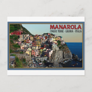 Cinque Terre - De stad Manarola Briefkaart