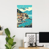 Cinque Terre Digitaal Poster - Kustwandkunst (Thuiskantoor)