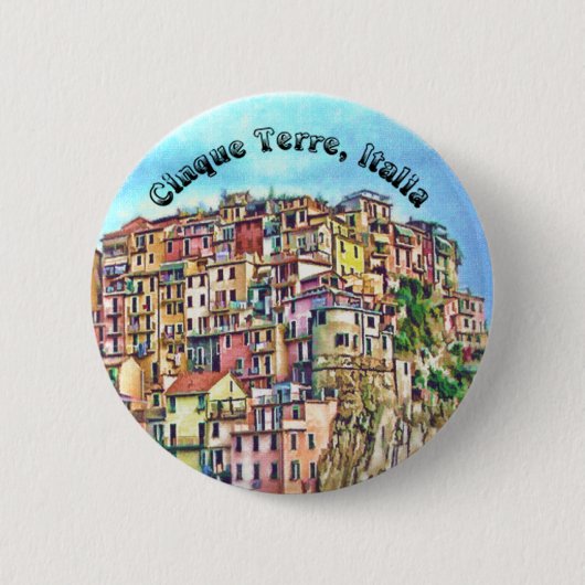Cinque Terre, Italia Ronde Button 5,7 Cm (Voorkant)
