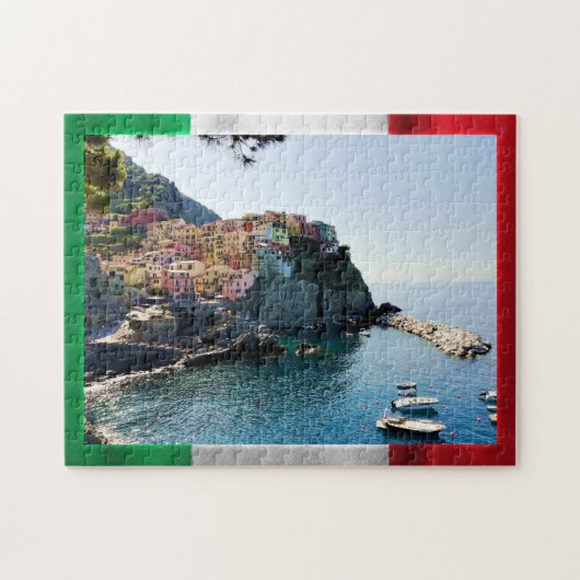 Cinque Terre Italiaanse vlag Puzzle Legpuzzel (Horizontaal)