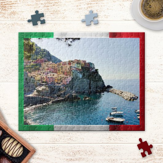 Cinque Terre Italiaanse vlag Puzzle Legpuzzel