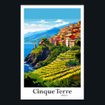 Cinque Terre Italië Art Vintage Travel Illustratie Poster<br><div class="desc">Cinque Terre Italië Kunst Vintage Reizen Portret Schilderij Illustratie</div>