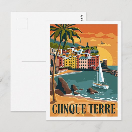 Cinque Terre Italië Beroemde Vintage Reisplaats Briefkaart (Voorkant / Achterkant)