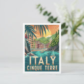 Cinque Terre Italië Beroemde Vintage Reisplaats Briefkaart (Staand voorkant)