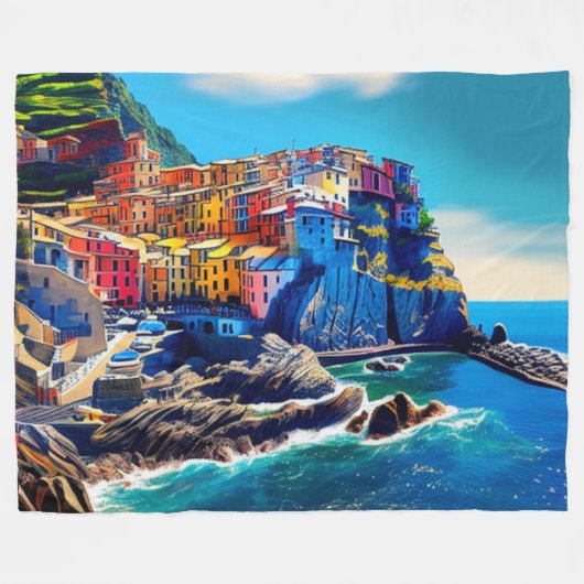 Cinque Terre, Italië Fleece Deken (Voorkant (Horizontaal))