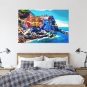 Cinque Terre Italië, Italië, Italiaanse inrichting Canvas Afdruk (Insitu (Slaapkamer))
