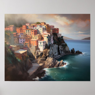 Cinque Terre Italië Landschapskunst Print Poster