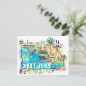 Cinque Terre Italië Mediterrane Reis Kaart (Staand voorkant)