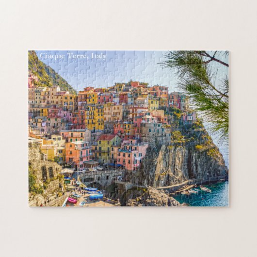 Cinque Terre, Italië Reistoerisme Aangepaste tekst Legpuzzel (Horizontaal)