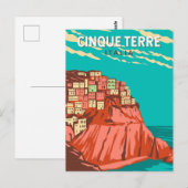 Cinque Terre Italië Reizen Kunst Vintage Briefkaart (Voorkant / Achterkant)