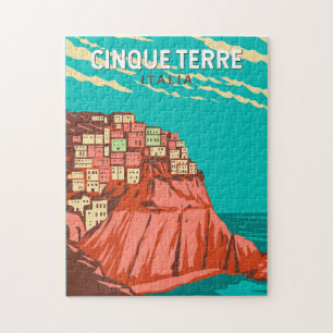 Cinque Terre Italië Reizen Kunst Vintage Legpuzzel
