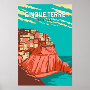 Cinque Terre Italië Reizen Kunst Vintage Poster