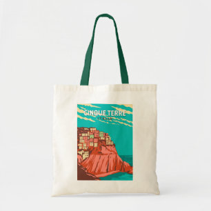 Cinque Terre Italië Reizen Kunst Vintage Tote Bag