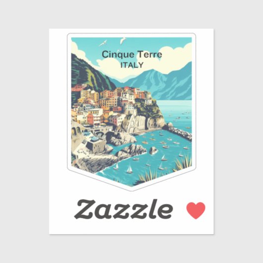 Cinque Terre Italië, Reizen Sticker (Vel)