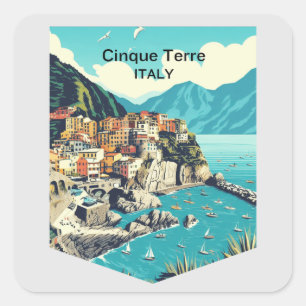 Cinque Terre Italië, Reizen Vierkante Sticker