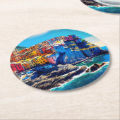 Cinque Terre, Italië Ronde Kartonnen Onderzetter (Gebogen)