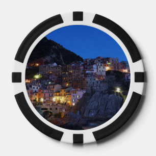 Cinque Terre Italië 's nachts Poker Chips