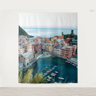 Cinque Terre Italië Scene Muurdecoratie Achtergr Wandkleed