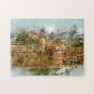 Cinque Terre Italië Strand Amalfi Kust Gebouwen Legpuzzel