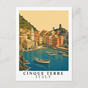 Cinque Terre Italië Vintage Reis Italiaanse Rivièr Briefkaart
