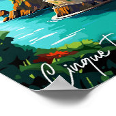 Cinque Terre Italië vintage reisillustratie Poster (Hoek)