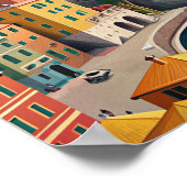 Cinque Terre Italië Vintage Reizen Poster (Hoek)