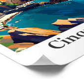 Cinque Terre Italië Vintage Travel Portrait Poster (Hoek)