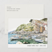 Cinque Terre, Italië Zeewaterverf Italiaanse Reis Briefkaart (Voorkant / Achterkant)