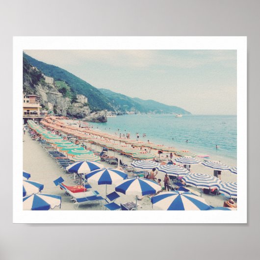 Cinque Terre Italy Beach Travel Photo Poster (Voorkant)