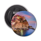 Cinque Terre Italy Button Flesopener (Voorkant)