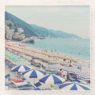 Cinque Terre Italy Fun Beach Schilderachtig Travel Glazen Onderzetter