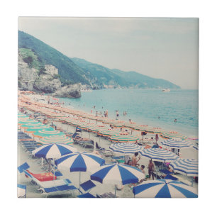 Cinque Terre Italy Fun Beach Schilderachtig Travel Tegeltje