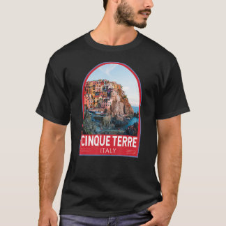 Cinque Terre Italy Retro Emblem  T-shirt