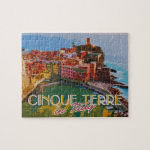 Cinque Terre Italy Summer Travel Briefkaart Legpuzzel