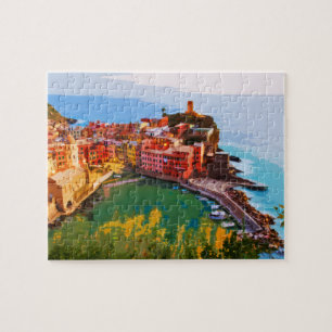 Cinque Terre Italy Summer Travel Briefkaart Legpuzzel