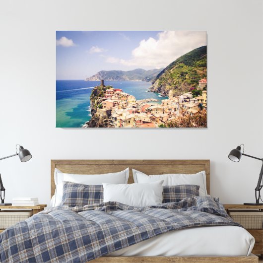 Cinque Terre Italy, Vernazza Village Canvas Print (Insitu (Slaapkamer))