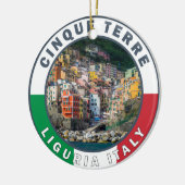 Cinque Terre Italy Waterverf  Cirkel Keramisch Ornament (Links)