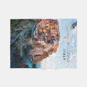 Cinque Terre Italy Waterverf  Fleece Deken (Voorkant (Horizontaal))