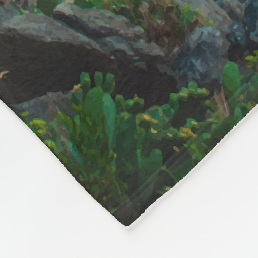 Cinque Terre Italy Waterverf  Fleece Deken (Hoek)