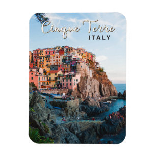 Cinque Terre Italy Waterverf  Magneet