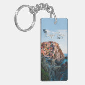 Cinque Terre Italy Waterverf  Sleutelhanger (Voorkant Links)