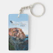 Cinque Terre Italy Waterverf  Sleutelhanger (achterkant)