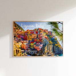Cinque Terre Liguria Italië Kleurrijke huizen schi Poster