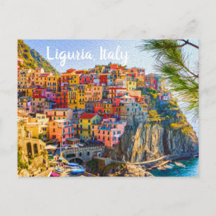 Cinque Terre Ligurië Italië Kleurrijke Zeehuisjes Briefkaart