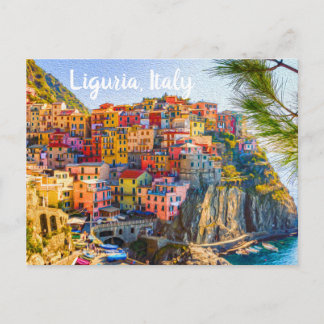 Cinque Terre Ligurië Italië Kleurrijke Zeehuisjes Briefkaart