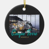 Cinque Terre Manarola Riomaggiore Italiaanse vinta Keramisch Ornament (Voorkant)