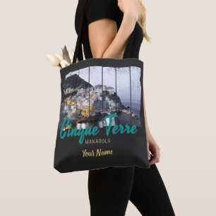 Cinque Terre Manarola Riomaggiore Italiaanse vinta Tote Bag