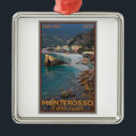 Cinque Terre - Morning Monterosso Beach Metalen Ornament<br><div class="desc">Vroege ochtend op het strand in de stad Monterosso in de regio Cinque Terre in Liguria,  Italië</div>